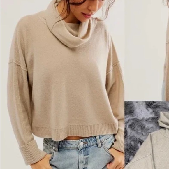 Free People Oliver 100% Cashmere Turtleneck Sweater Size XS - Picture 8 of 8
